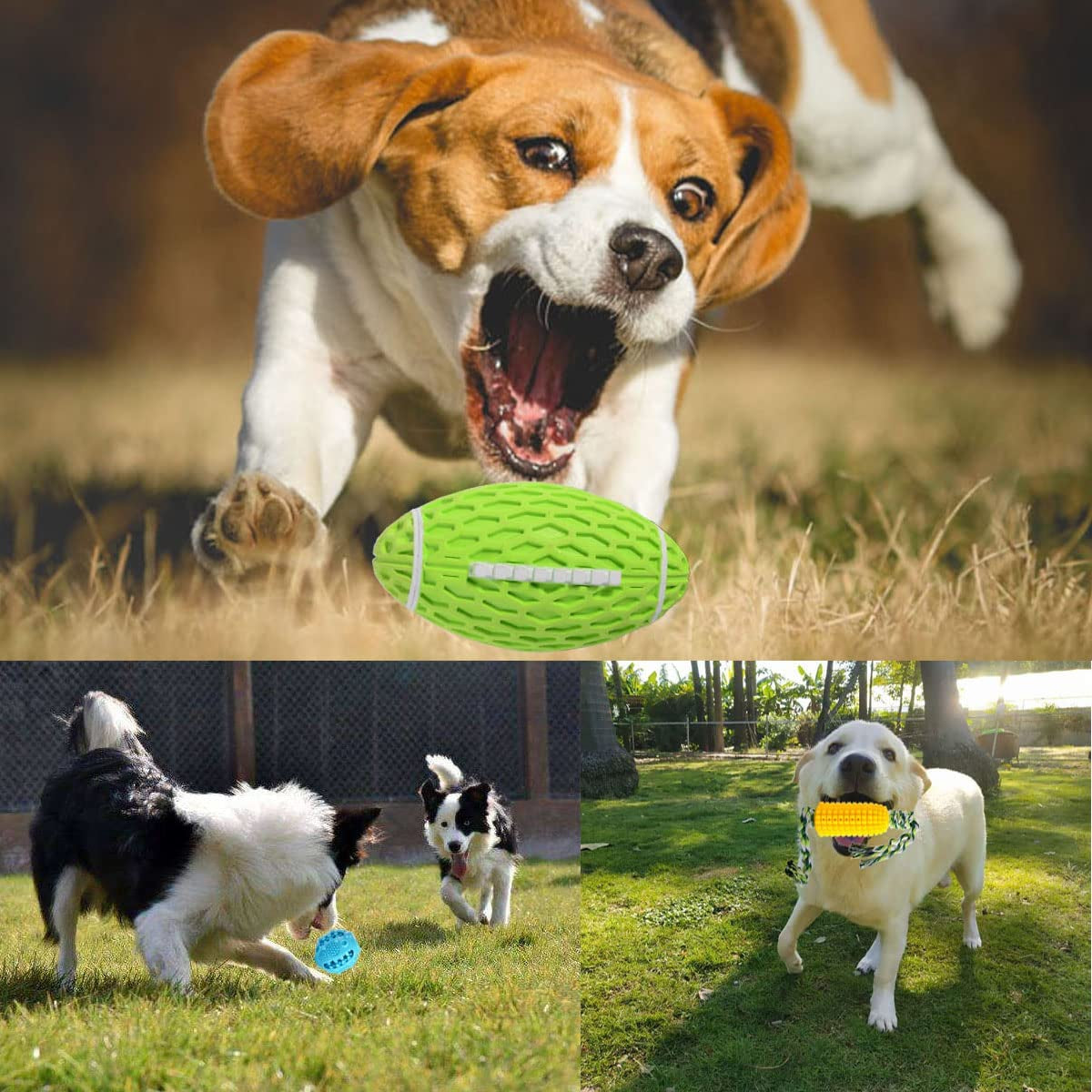 WELL LOVE Dog Toys,Chew Toys,Dog Balls,Durable Teething Chew Toys,Dog Toys for Aggresive Chewers,Interactive Squeak Dog Toys,Toys for Medium/Large Dogs,Gifts for Dog Toys 3Pack Set