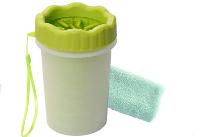 Paw Cleaner,  Dog Cleaner,Dog Paw Washer with Towel for Dogs Cats Muddy Paws(Small-Green)