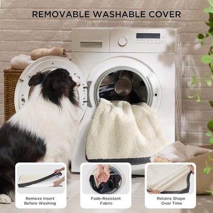 Dog Bed Medium Size Dog - Comfy Flat Puppy Beds with Removable Washable Cover, Orthopedic Egg Crate Foam Pet Mat, Suitable for Pet up to 30 Lbs