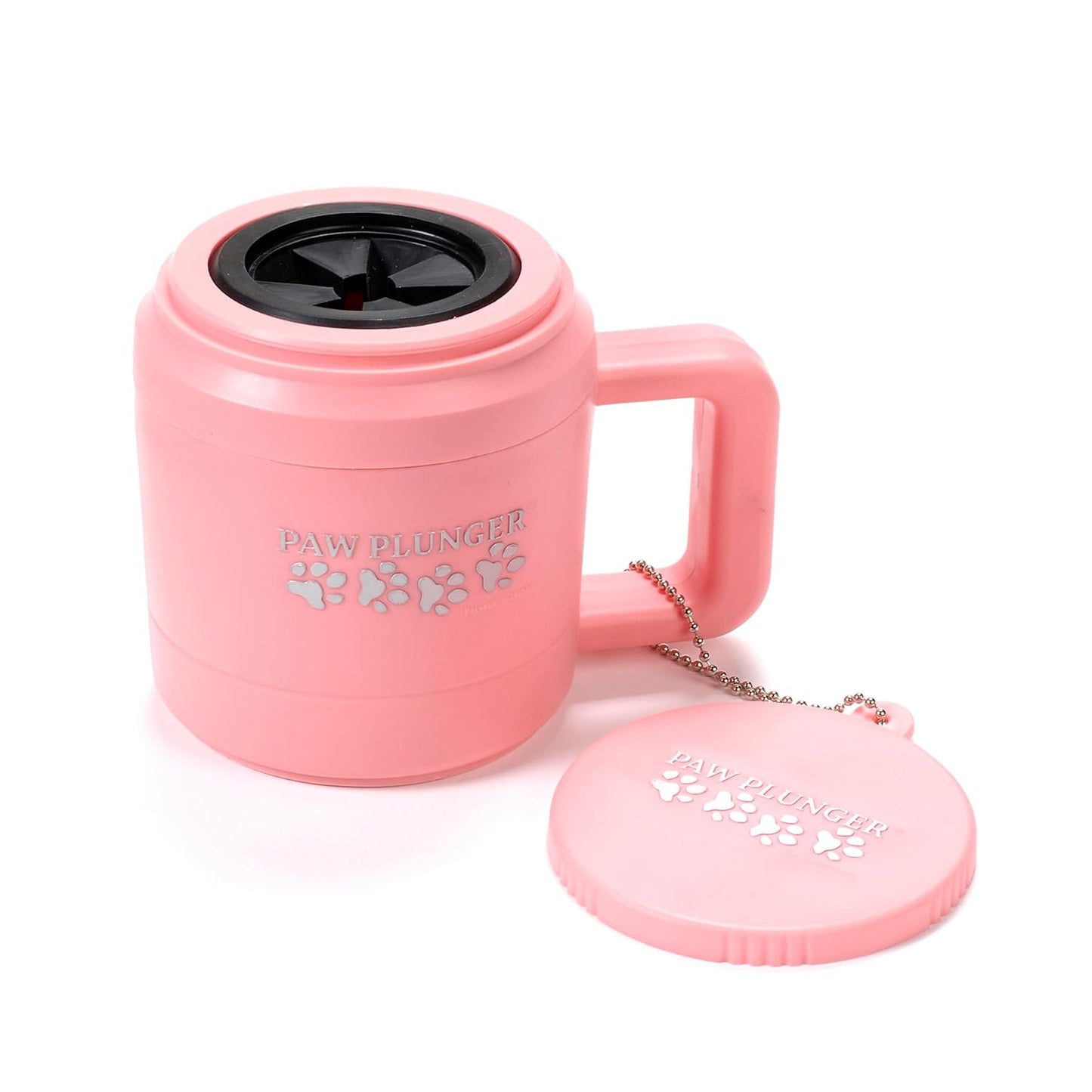 for Small Dogs – Portable Dog Paw Cleaner for Muddy Paws – This Dog Paw Washer Saves Floors, Furniture, Carpet and Vehicles from Paw Prints – Soft Bristles, Convenient Cup Handle, Pink